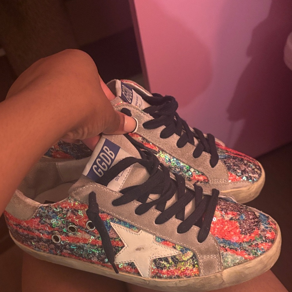 Colorful Sequin Sneakers with Star Detail